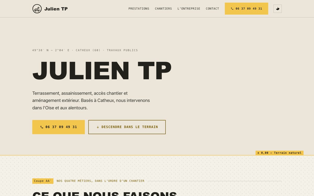 Aperçu du site Julien TP
